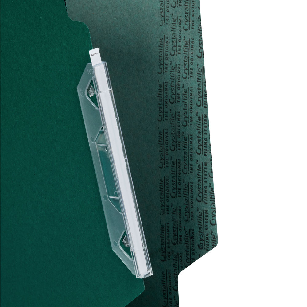 Rexel Crystalfile Green 50mm Lateral Files (Pack of 25)