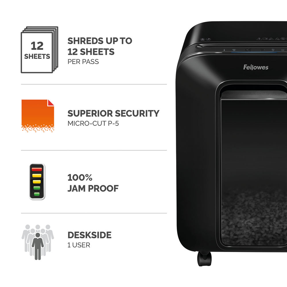 Fellowes Powershred LX201 Micro-Cut Shredder Black