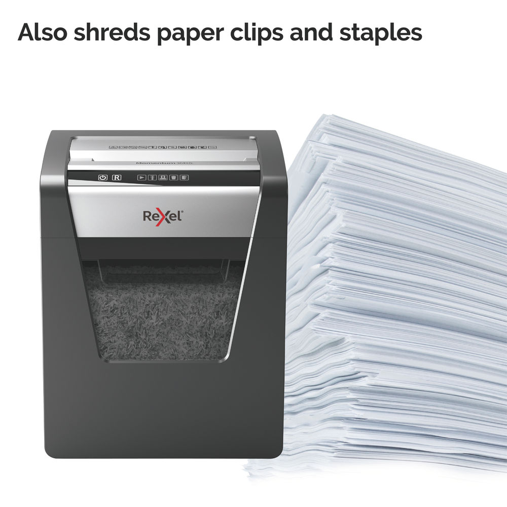 Rexel Momentum X415 Cross-Cut Paper Shredder Black