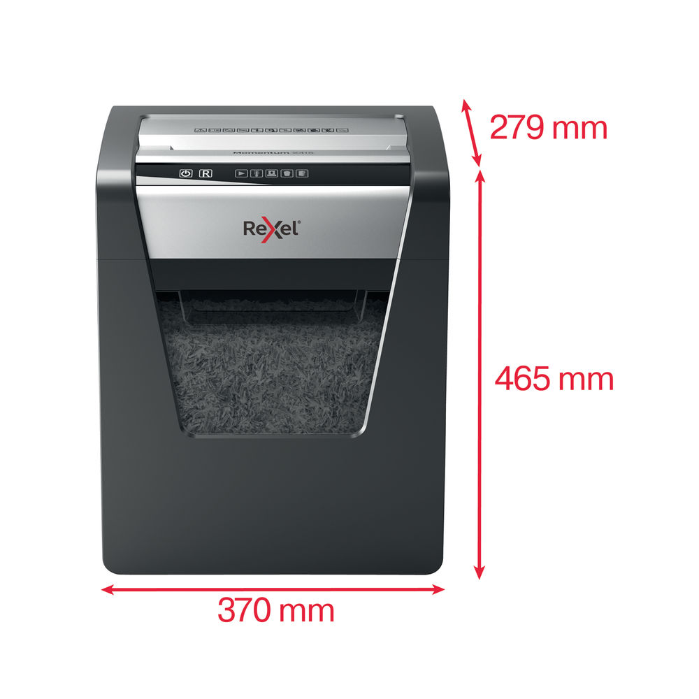 Rexel Momentum X415 Cross-Cut Paper Shredder Black