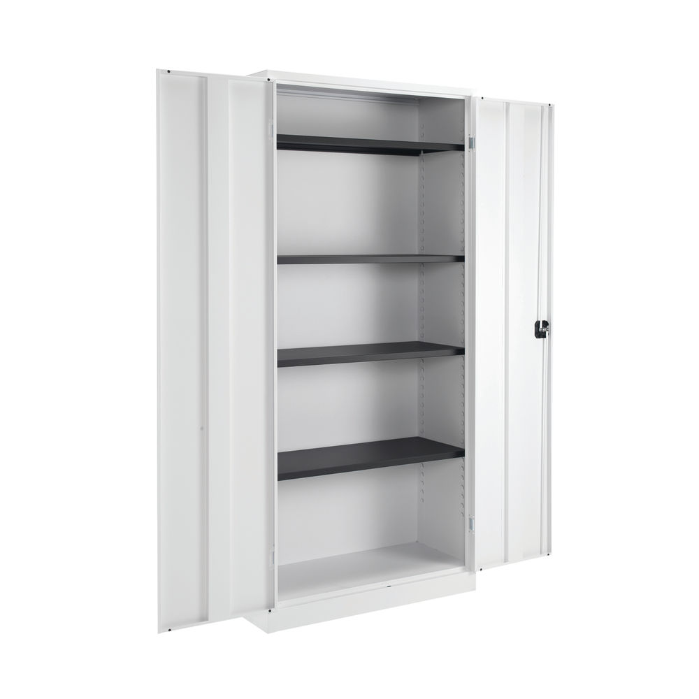 Talos 1950mm White Double Door Stationery Cupboard - TCSDDC1950WH