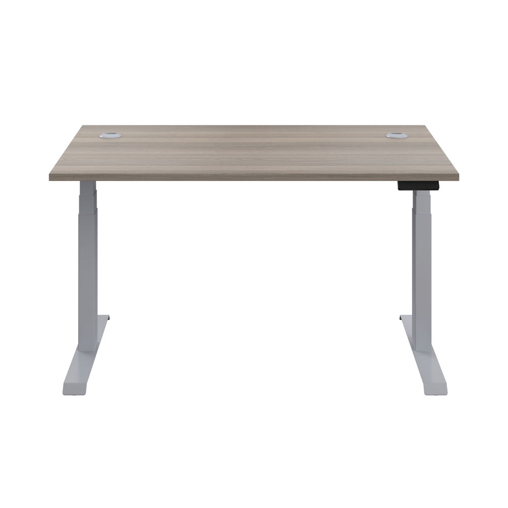 Jemini 1200x800mm Grey Oak/Silver Sit Stand Desk