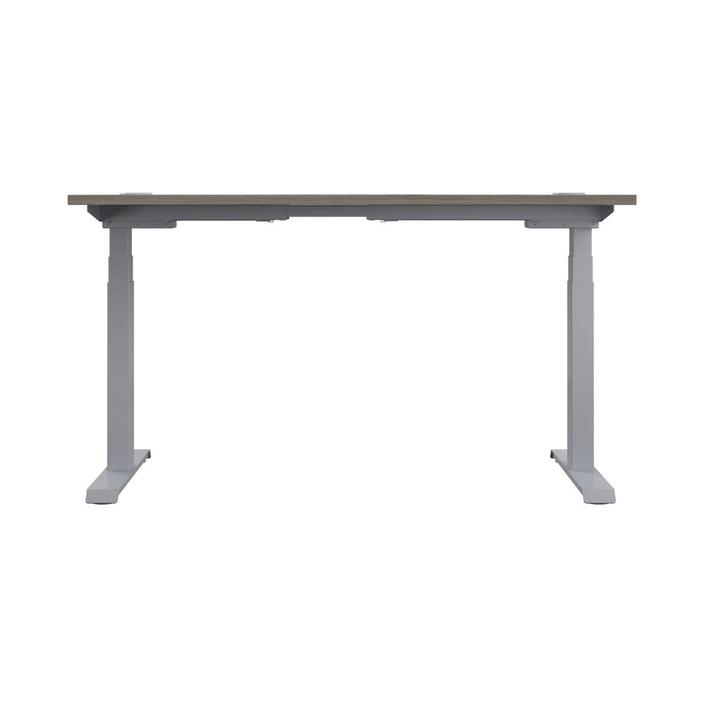 Jemini 1200x800mm Grey Oak/Silver Sit Stand Desk