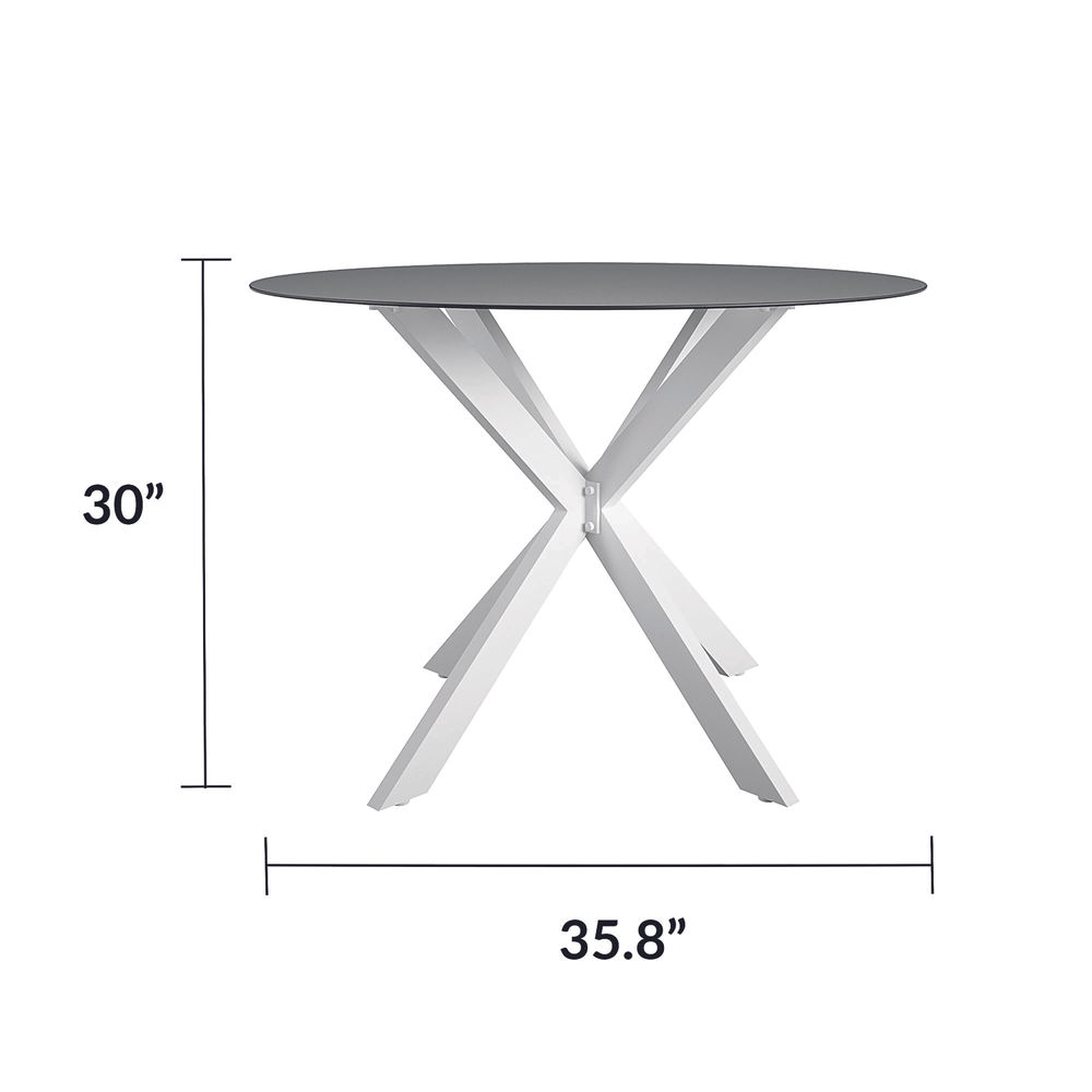 CL Circi Dining Glass Table Black and White