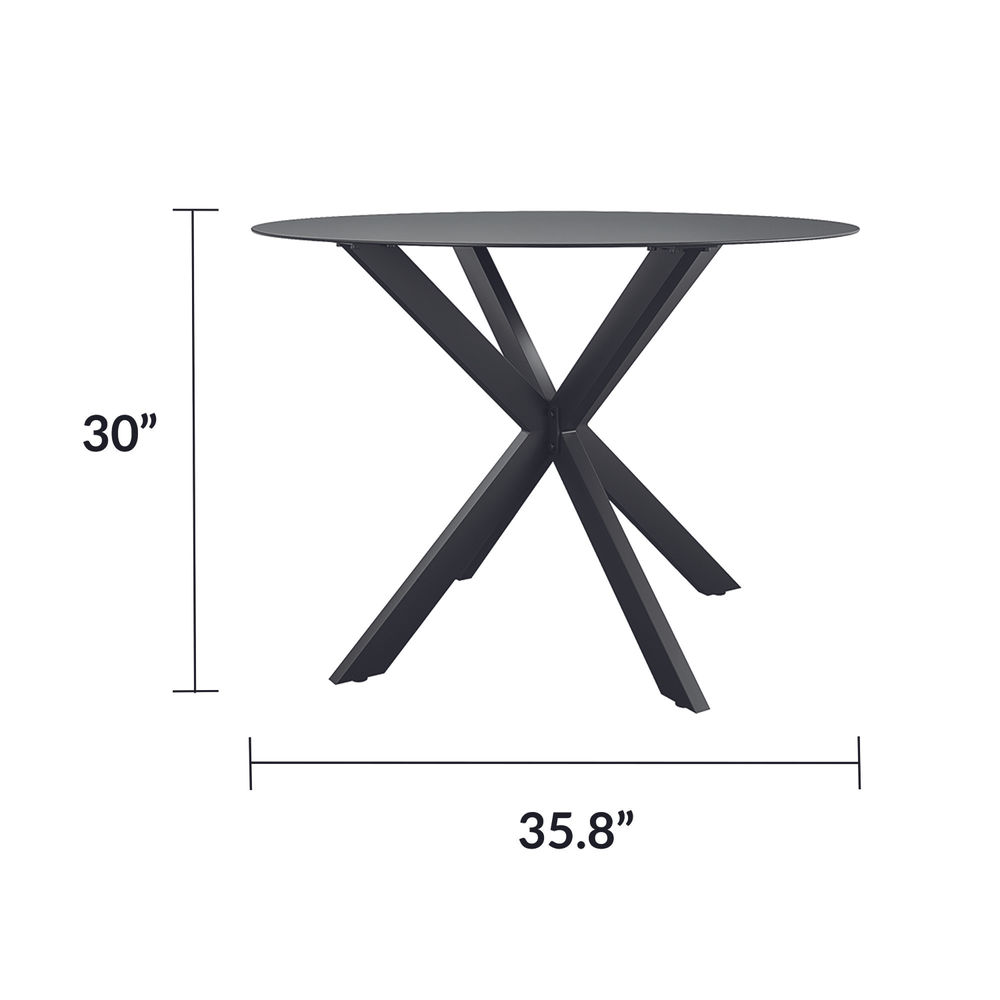 CL Circi Dining Glass Table Black and Charcoal