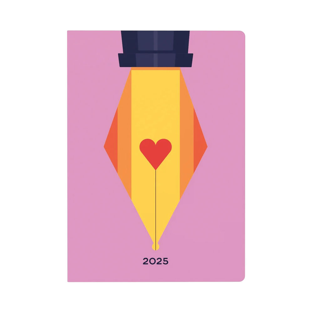Collins Week To View Diary Peace Love Heart Design A5 E-PLU153.FP-25