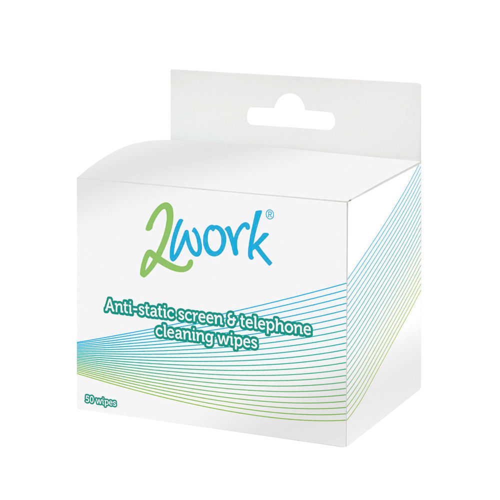 2Work Anti-Static Screen and Telephone Wipes (Pack of 50) DB50342