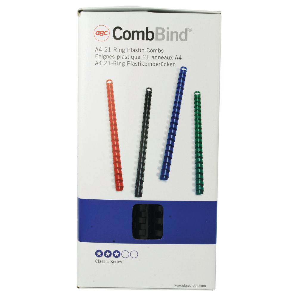 GBC CombBind A4 14mm Binding Combs Black (Pack of 100) 4028178