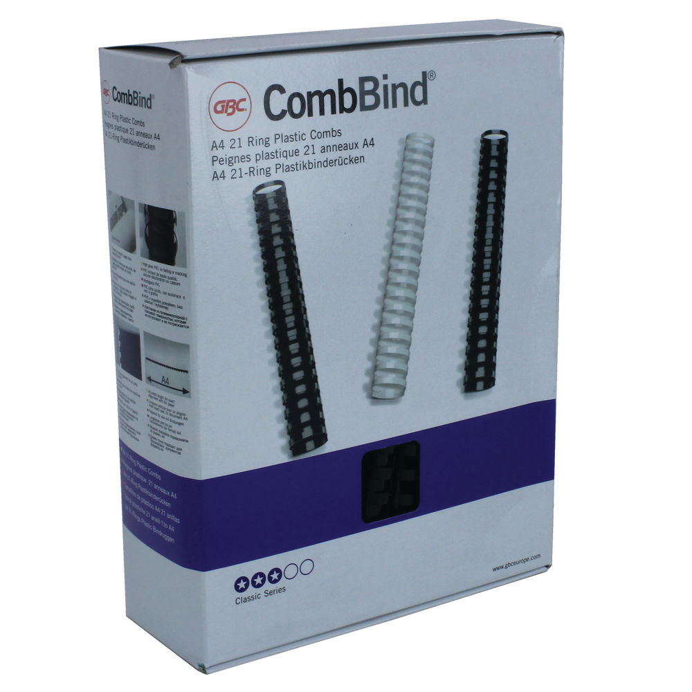 GBC CombBind A4 16mm Binding Combs Black (Pack of 100) 4028600