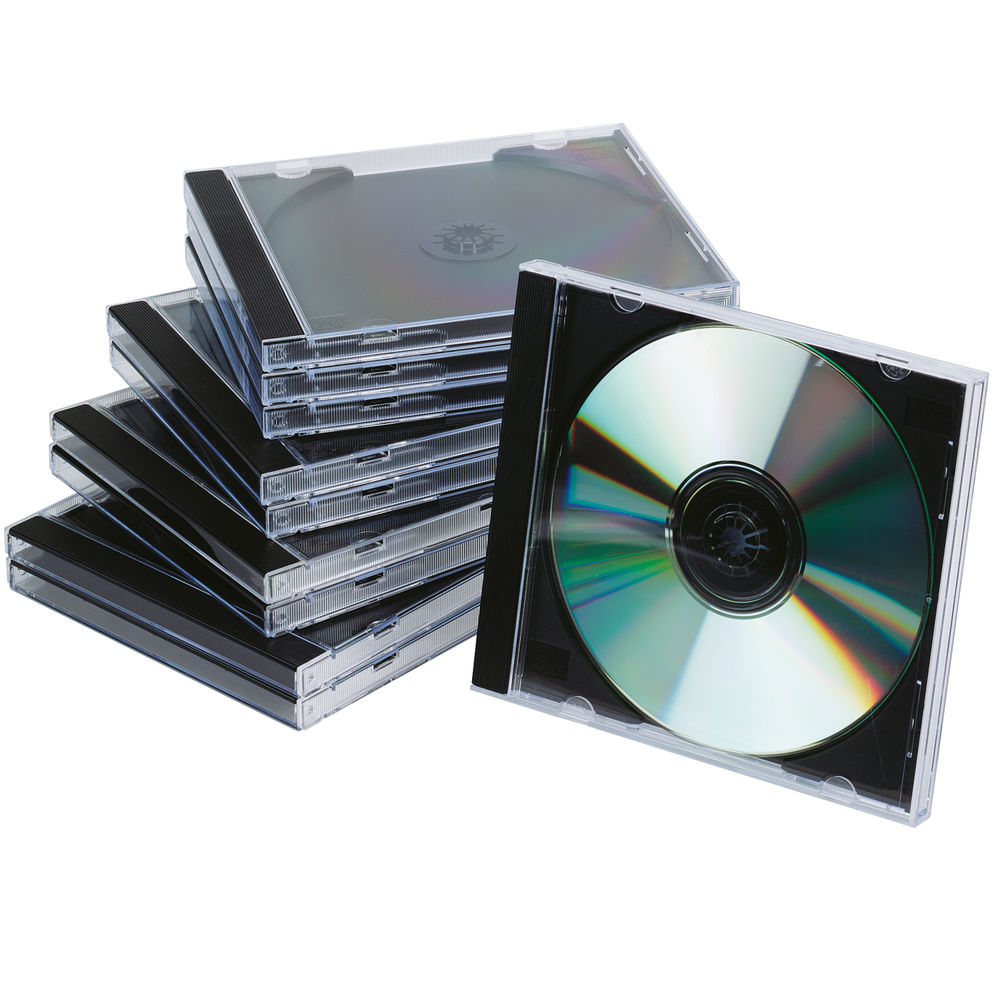 Q-Connect Black /Clear CD Jewel Case (Pack of 10) KF02209