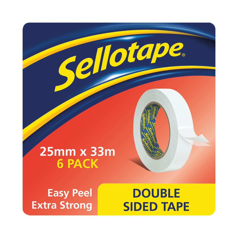 Sellotape Double Sided Tape 25mmx33m (Pack of 6)