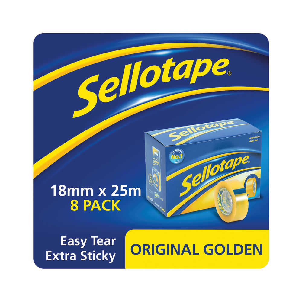 Sellotape Original Golden Tape 18mmx25m (Pack of 8)