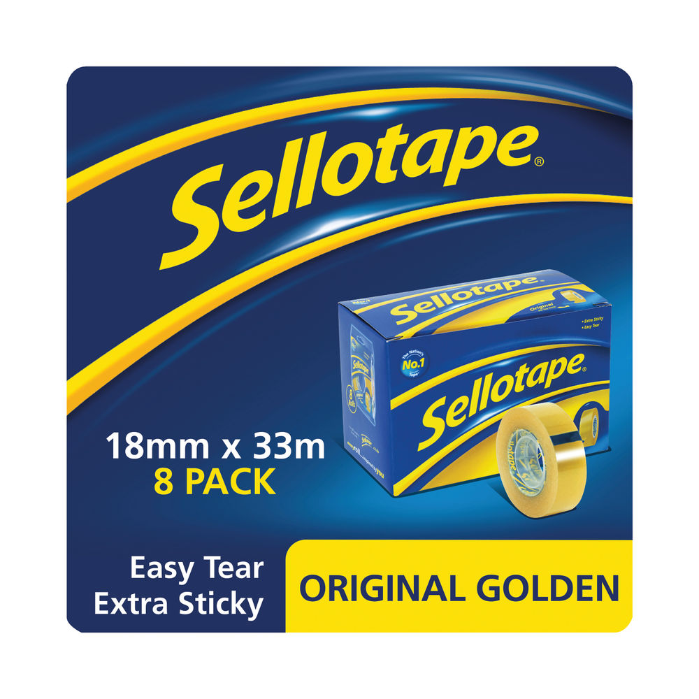 Sellotape 18mm x 33m Clear Tape (Pack of 8)