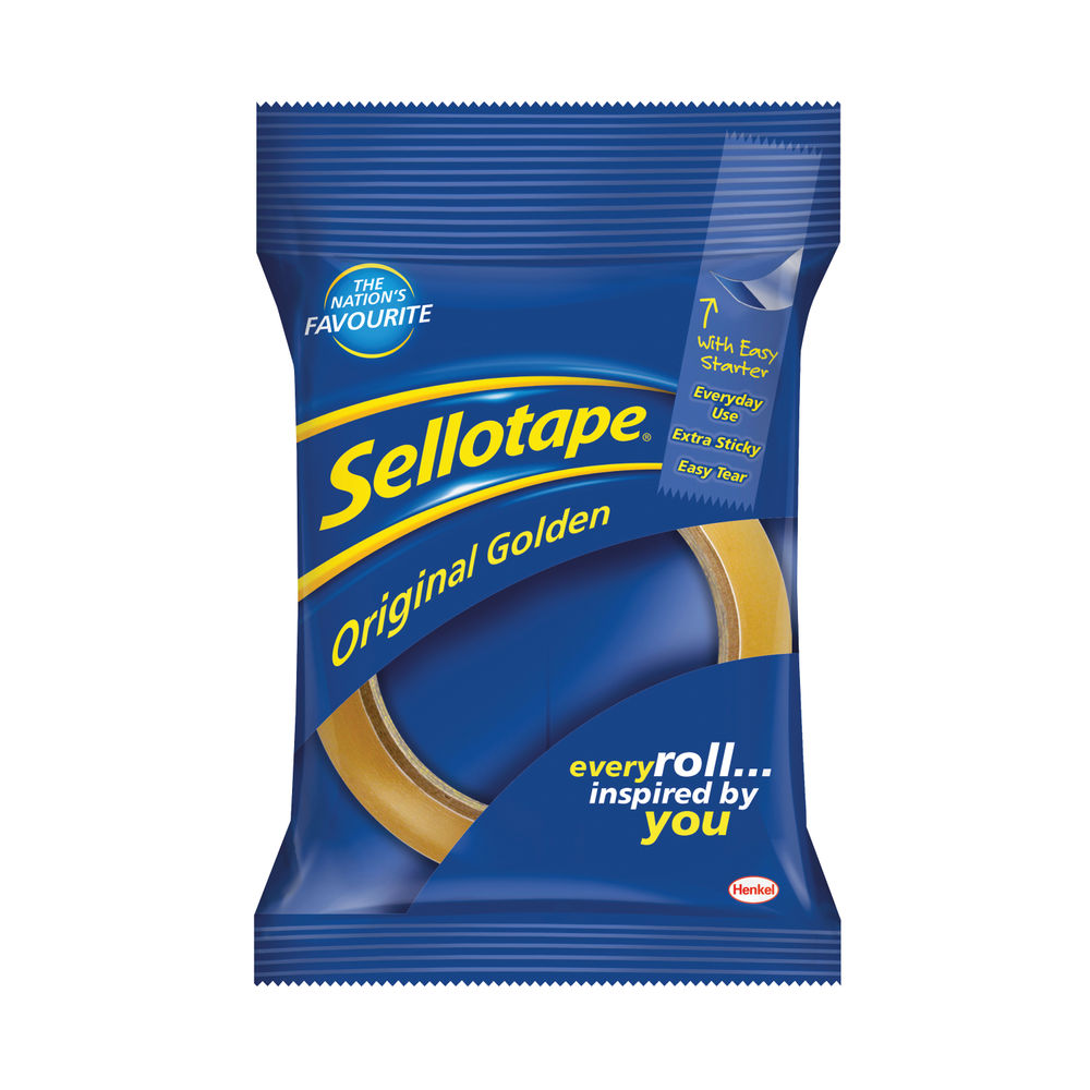 Sellotape 18mm x 66m Golden Tape (Pack of 16)