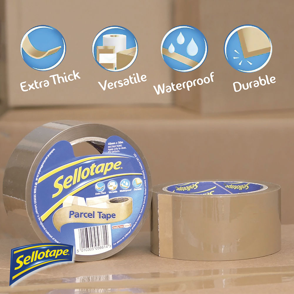 Sellotape Brown Parcel Tape 48mmx50m (Pack of 8 SRP)