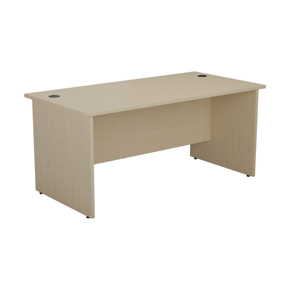 Jemini Rectangular Panel End Desk 1600x800x730mm Maple KF804505