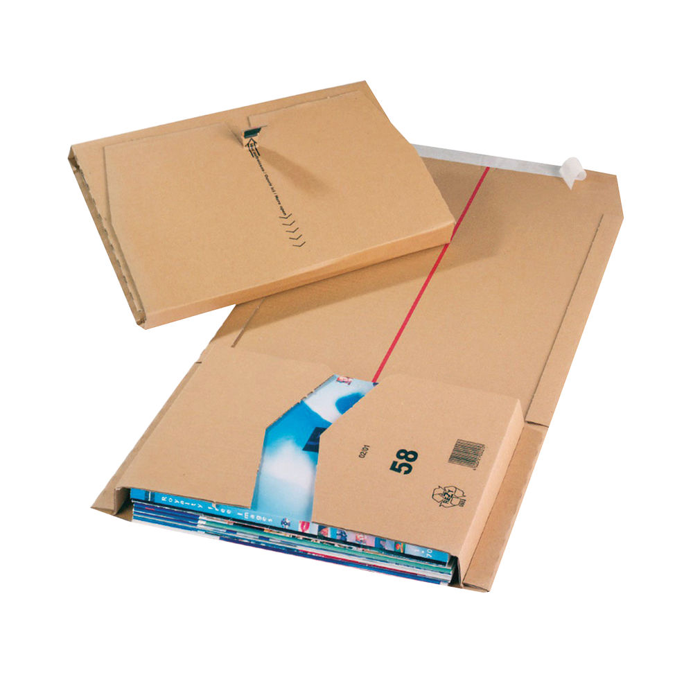 Cardboard Brown 455mm x 280mm x 70mm Postal Mailer Packs, Pack of 20 - JBOX-68