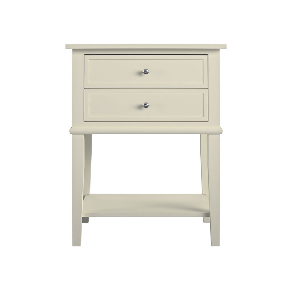 Franklin Accent Table with 2 Drawers White