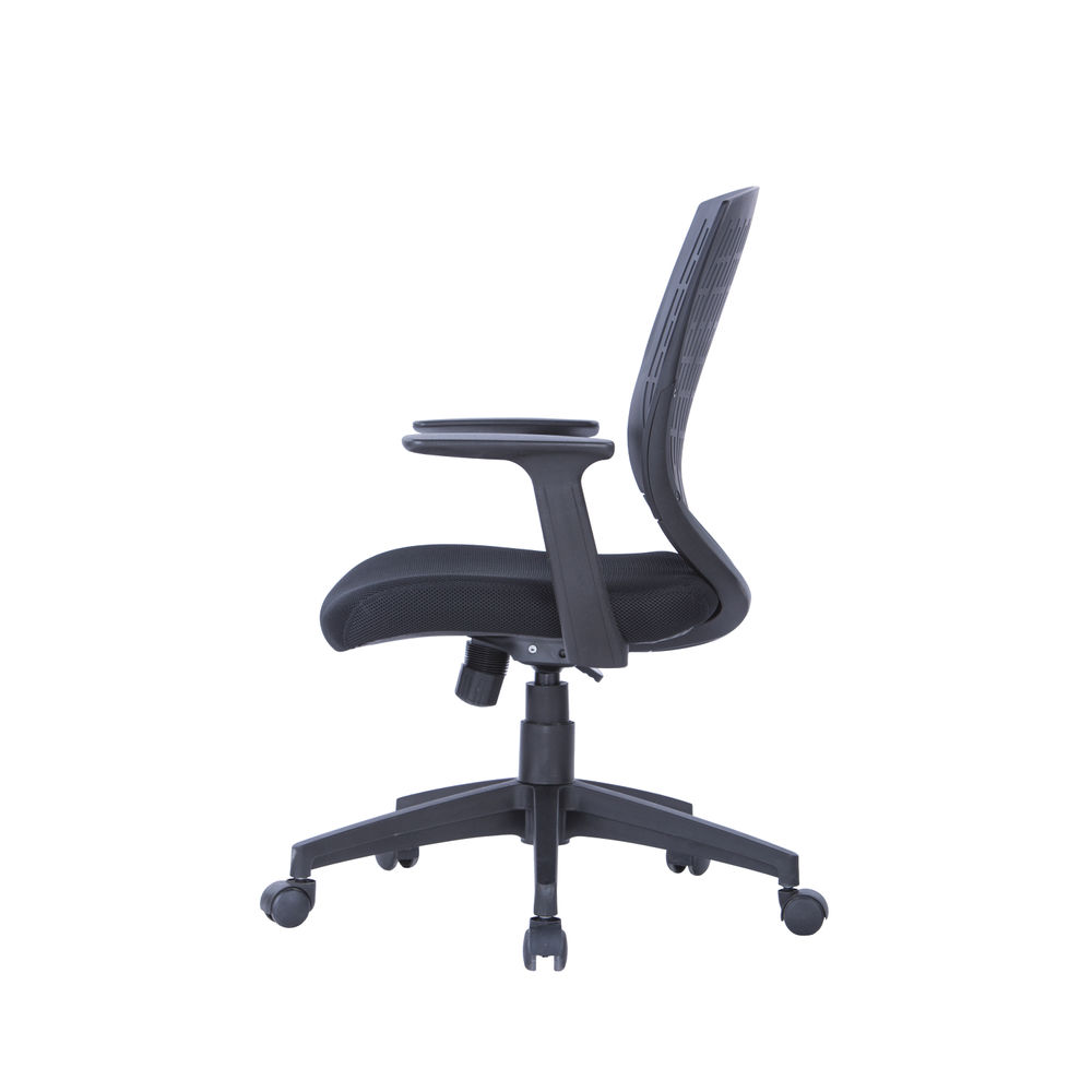 Malibu Fabric Seat with Plastic Backrest Black