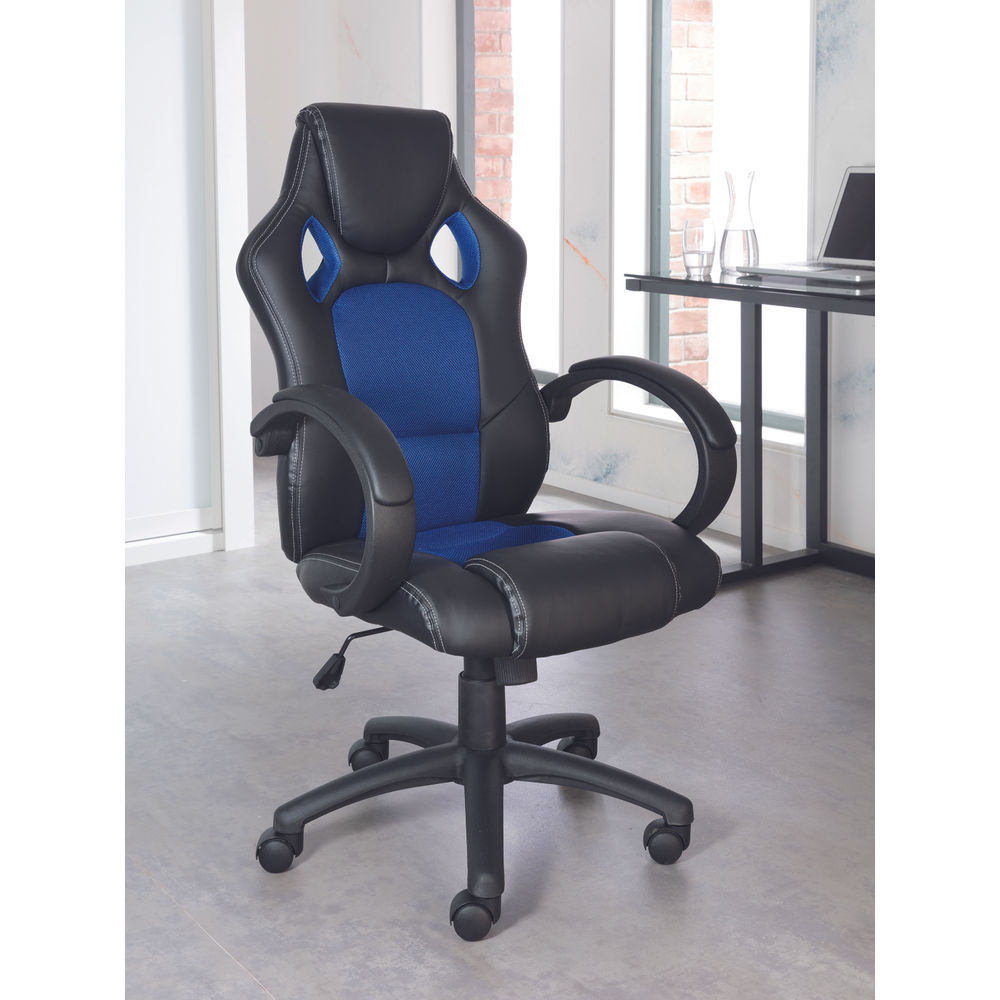 Daytona Faux Leather Racing Chair Blue