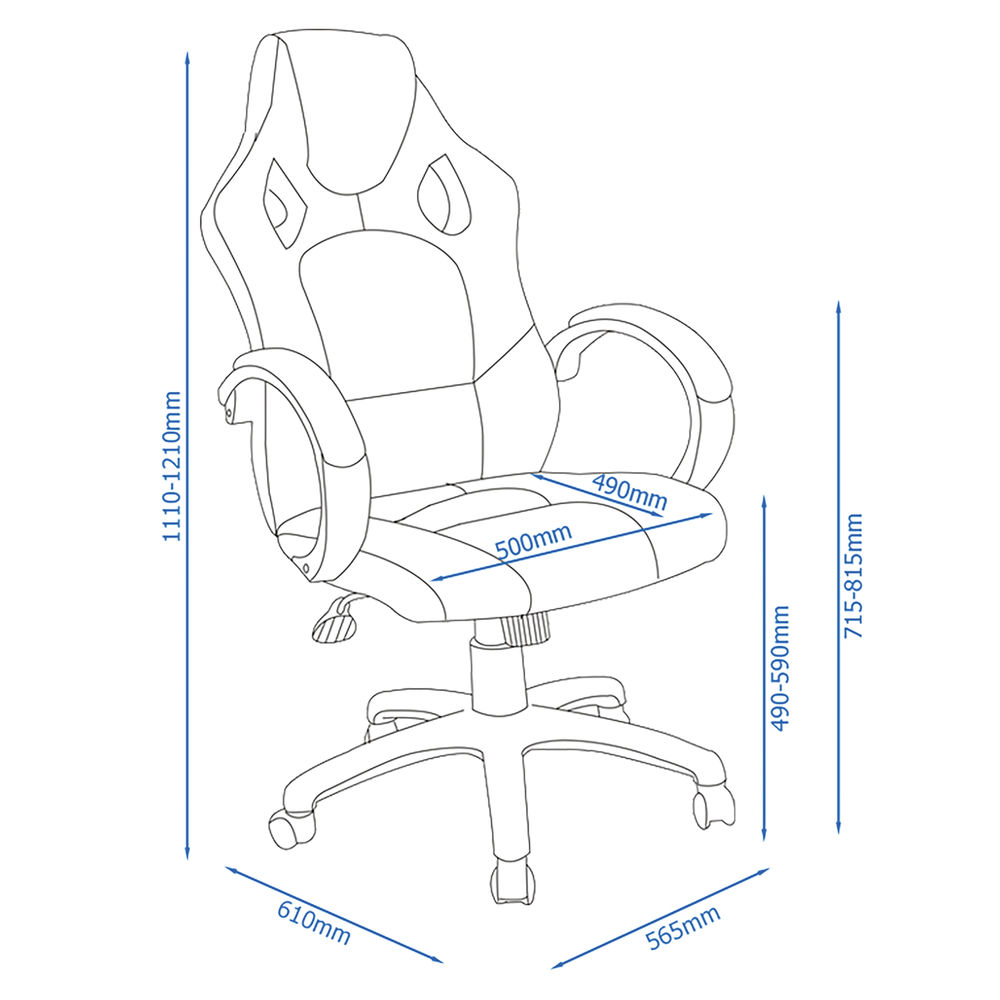 Daytona Faux Leather Racing Chair Blue