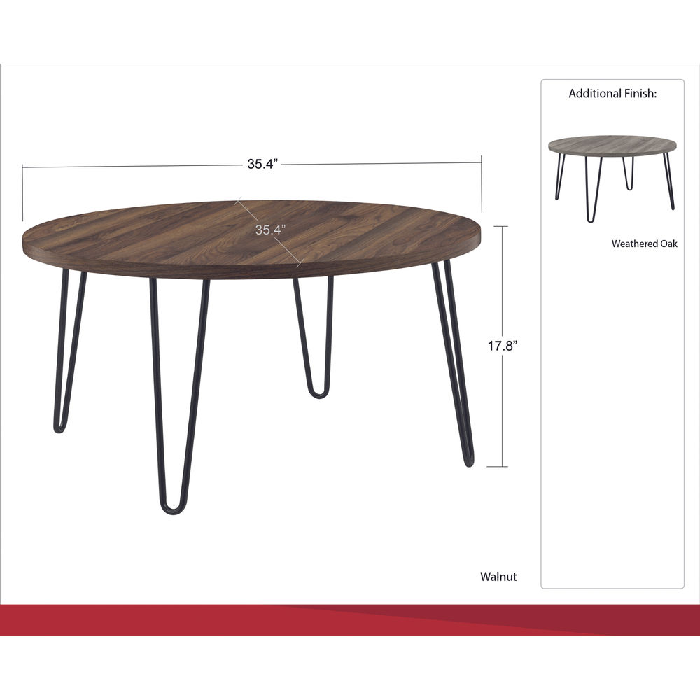 Owen Round Coffee Table Walnut