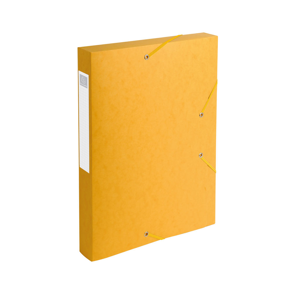 Exacompta Box File Pressboard 40mm 600g A4 Yellow Pack of 10 14006H