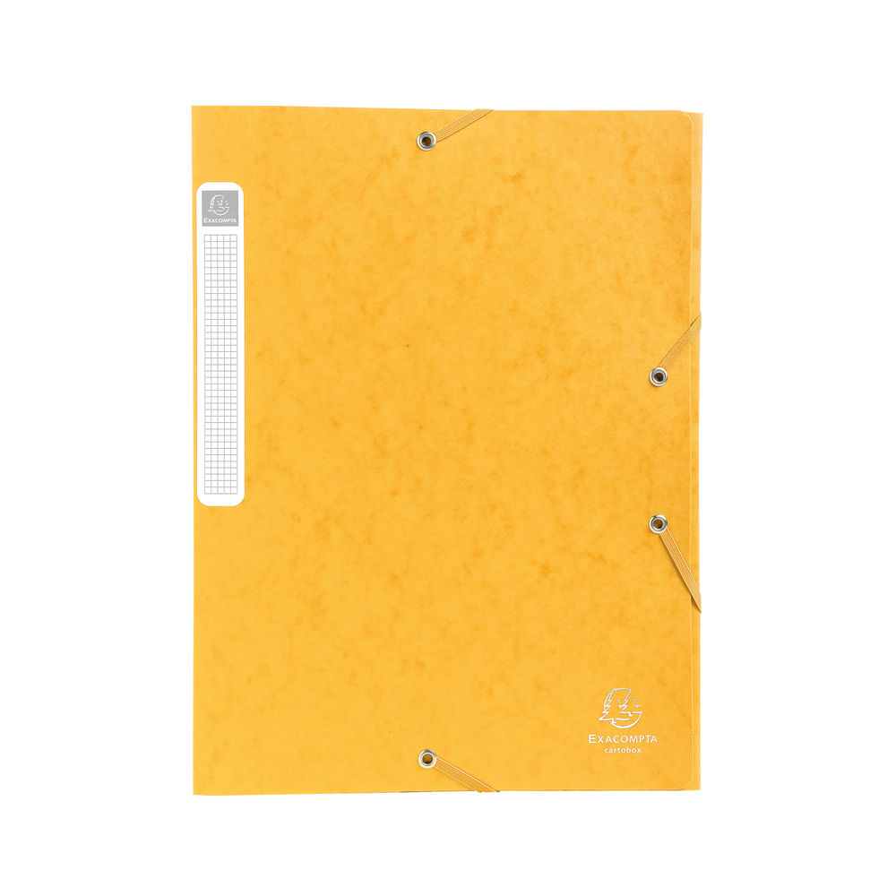 Exacompta Box File Pressboard 40mm 600g A4 Yellow (Pack of 10)