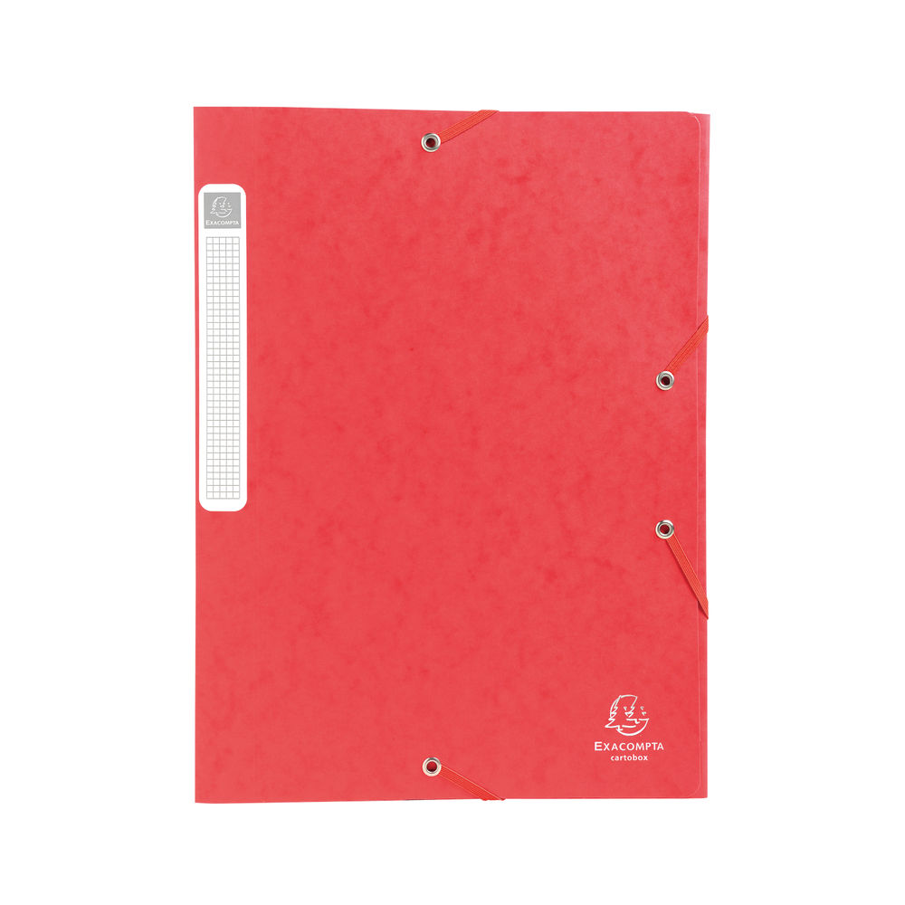 Exacompta Box File Pressboard 40mm 600g A4 Red (Pack of 10)