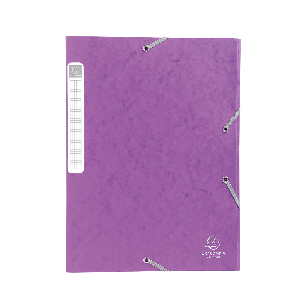 Exacompta Box File Pressboard 40mm 600g A4 Mauve (Pack of 10)