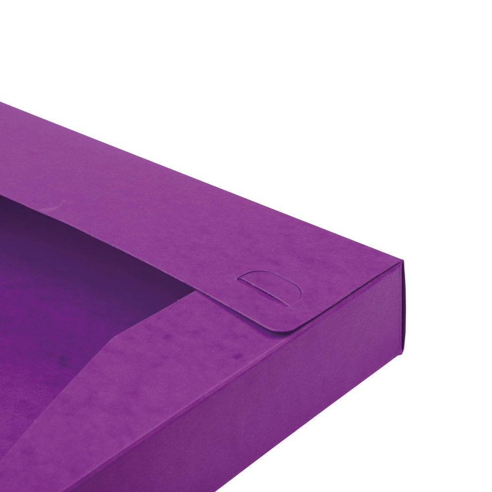 Exacompta Box File Pressboard 40mm 600g A4 Mauve (Pack of 10)