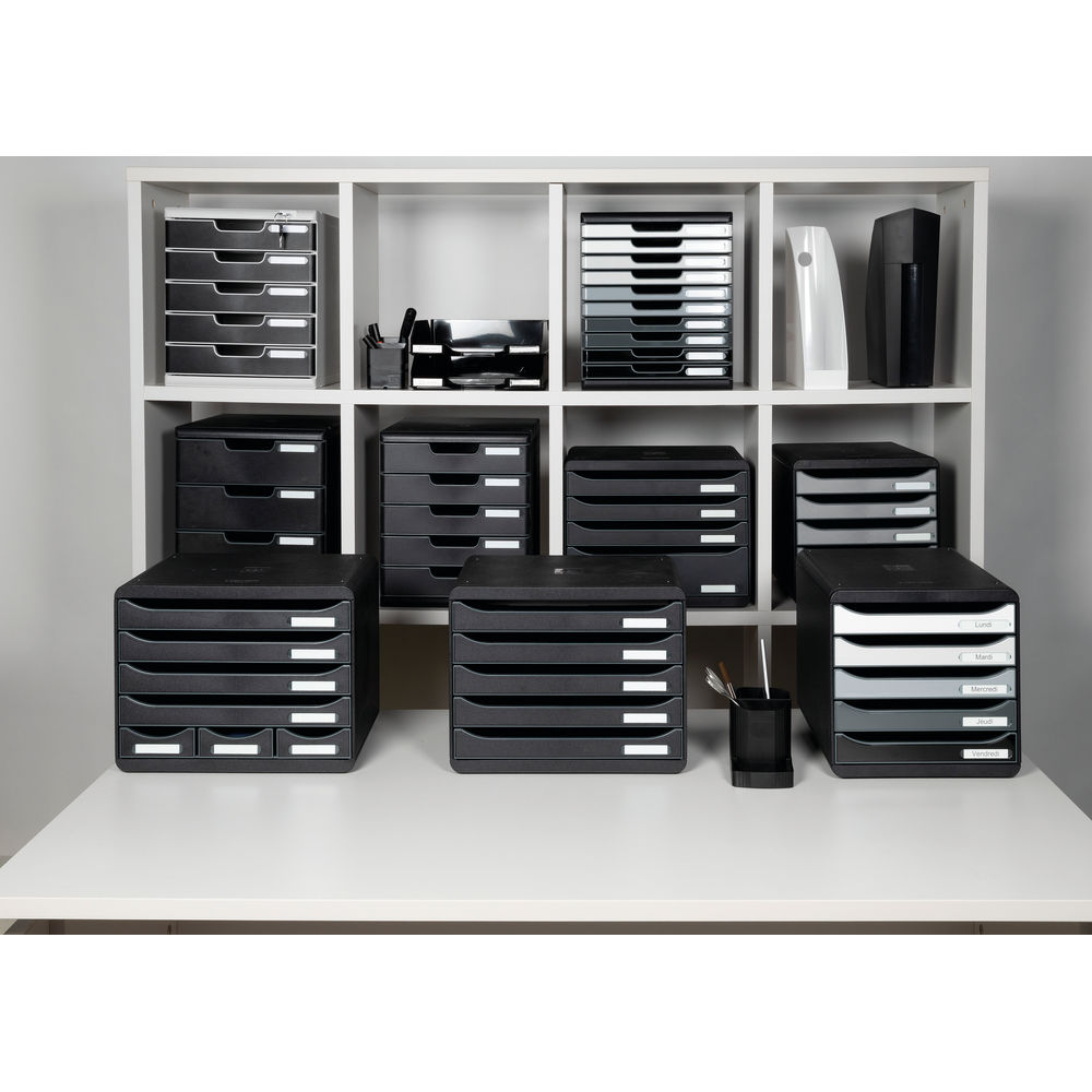 Exacompta Store-Box Mini 7 Drawers Eco Black Glossy  307714D