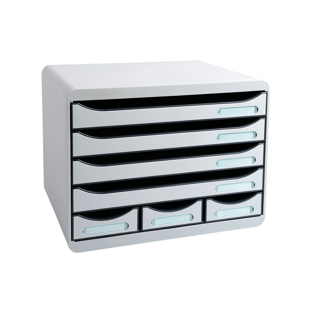 Exacompta Store-Box Mini 7 Drawers Office Light Grey  307740D