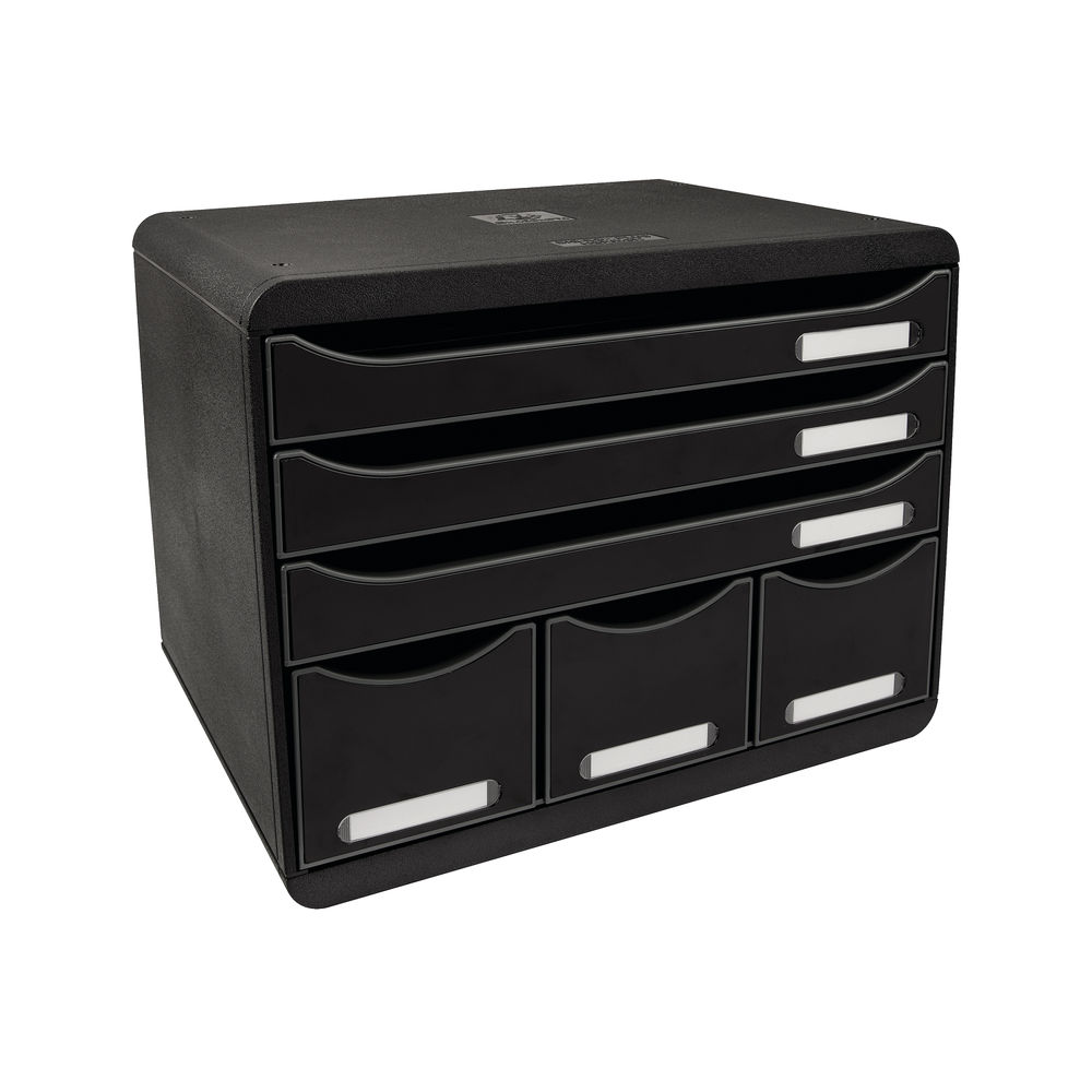 Exacompta Store-Box Maxi 6 Drawers Eco Black Glossy  306714D