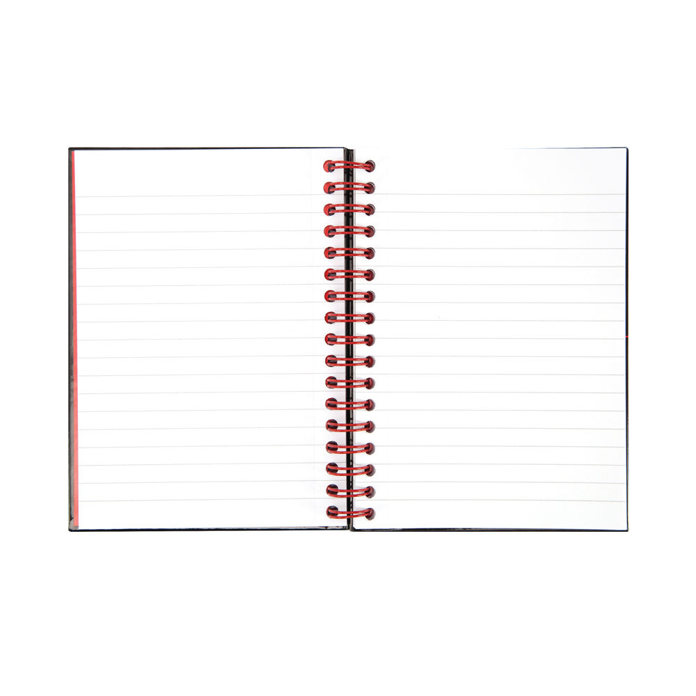 Black n’ Red A6 Wire Bound Hardback Notebooks (Pack of 5)