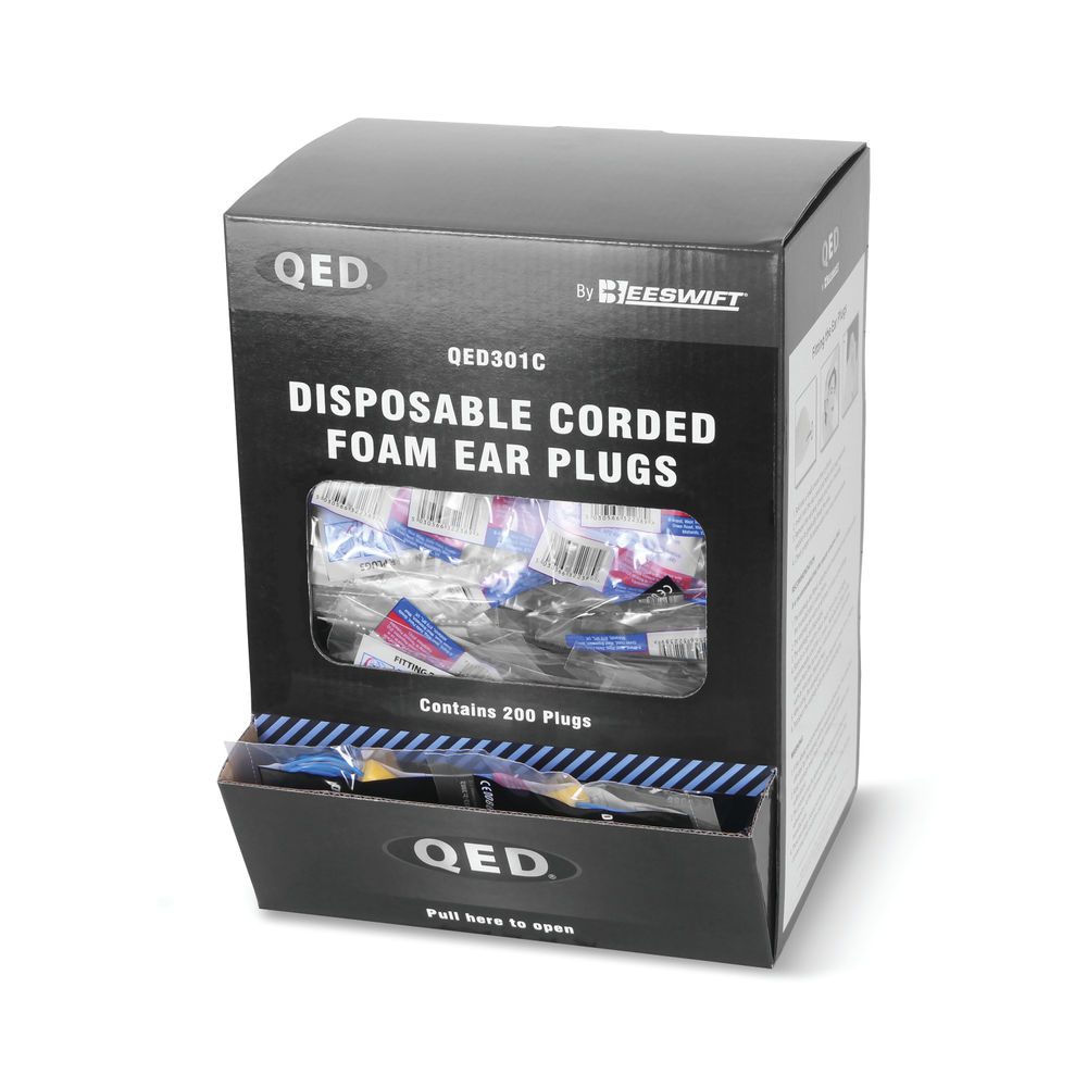 QED Corded Disposable Ear Plug SNR39db (Pack of 200)
