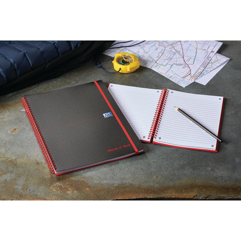 Black n Red A4 Polypropylene Notebooks (Pack of 5)