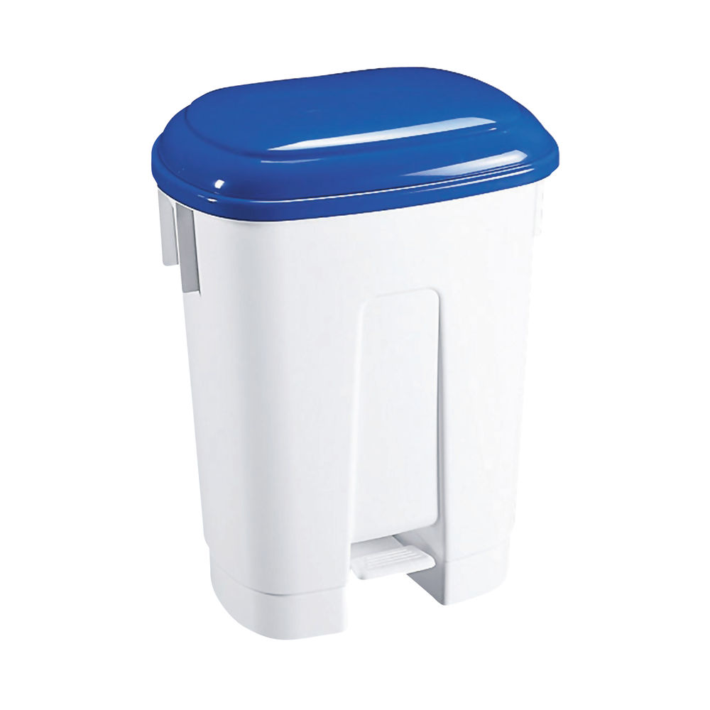 Derby Plastic Pedal Bin 30 Litre White/Blue 348022