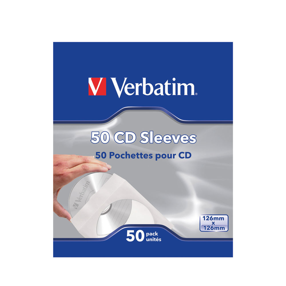 Verbatim CD/DVD Sleeves Paper (Pack of 50) 49992