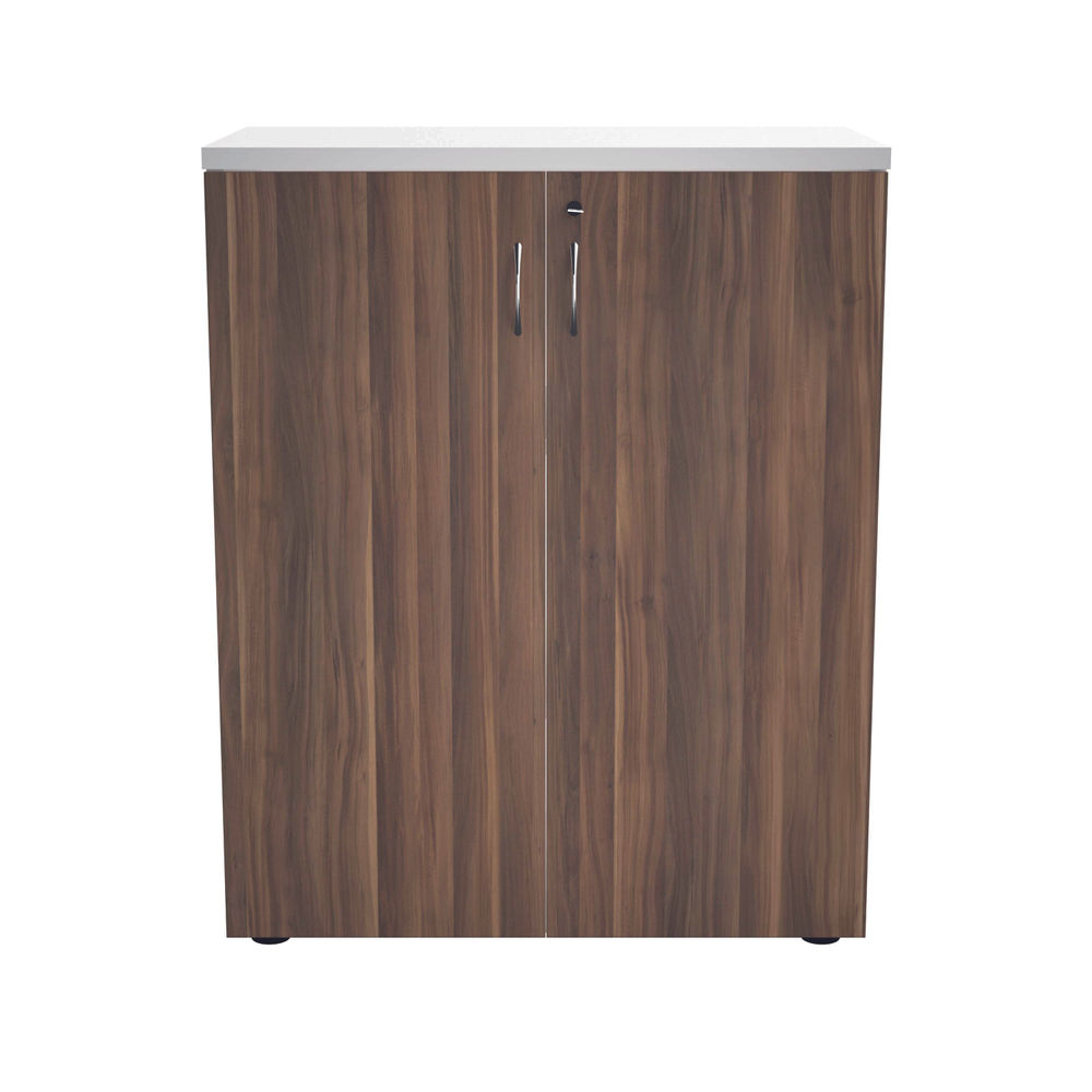 Jemini 700 x 450mm White/Dark Walnut Wooden Cupboard