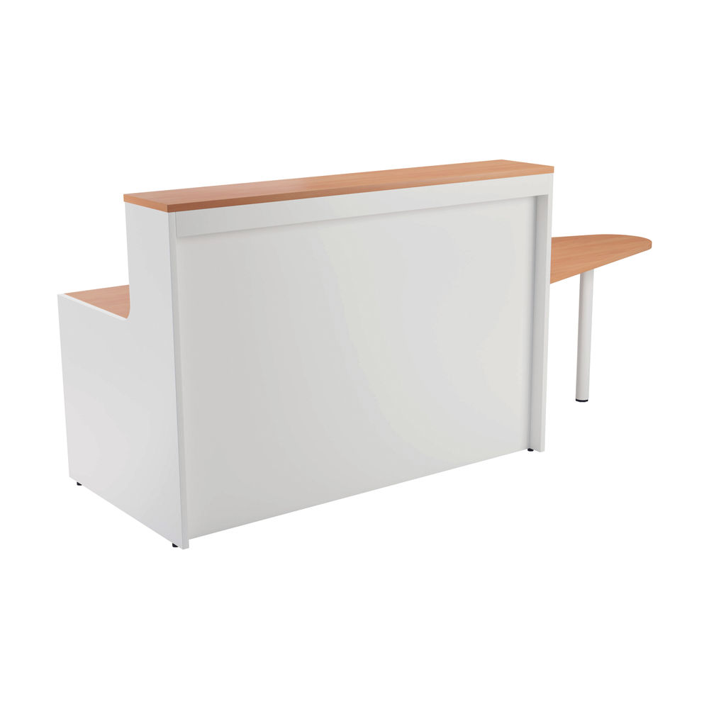 Jemini 1600x800mm Beech/White Reception Unit with Extension