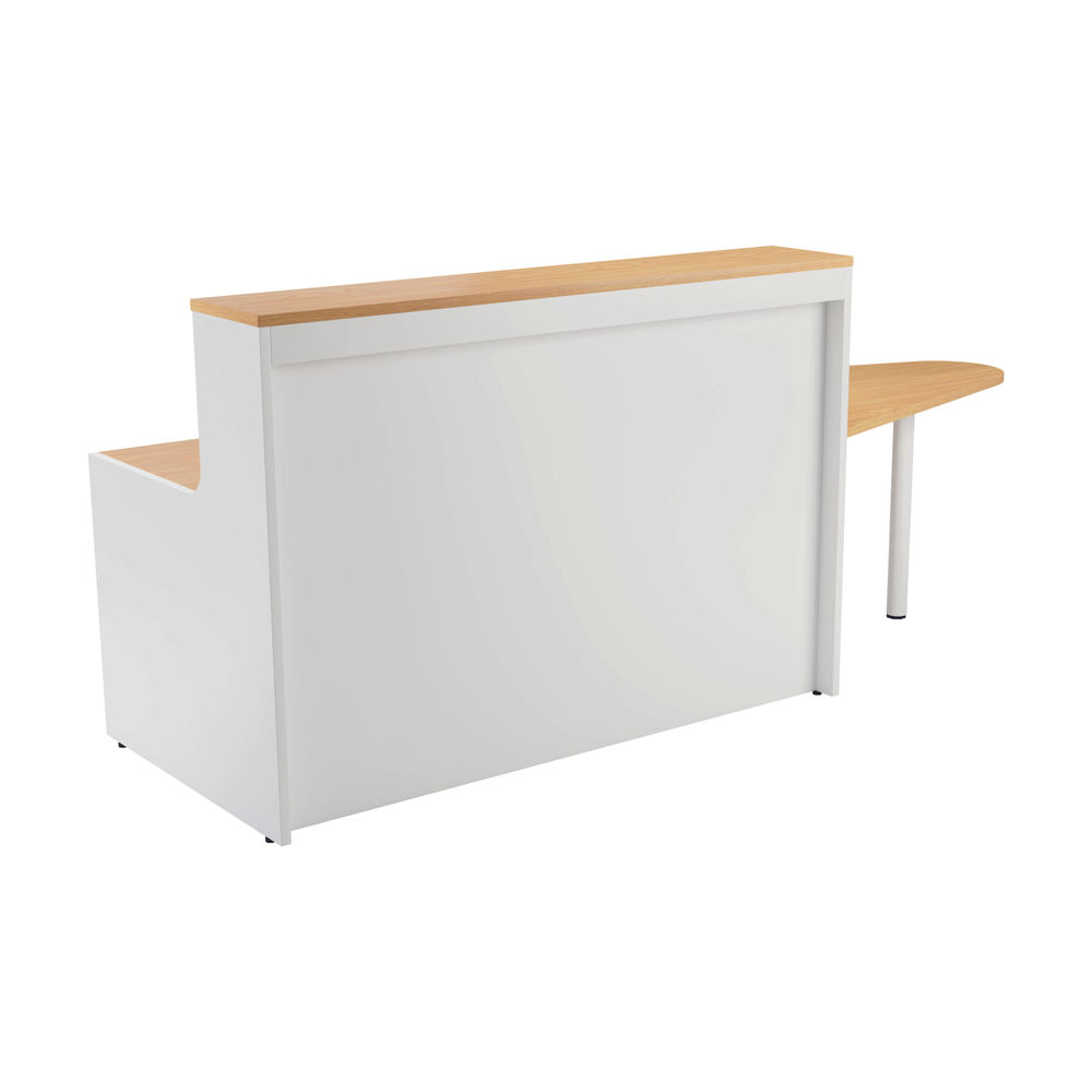 Jemini 1600x800mm Nova Oak/White Reception Unit with Extension