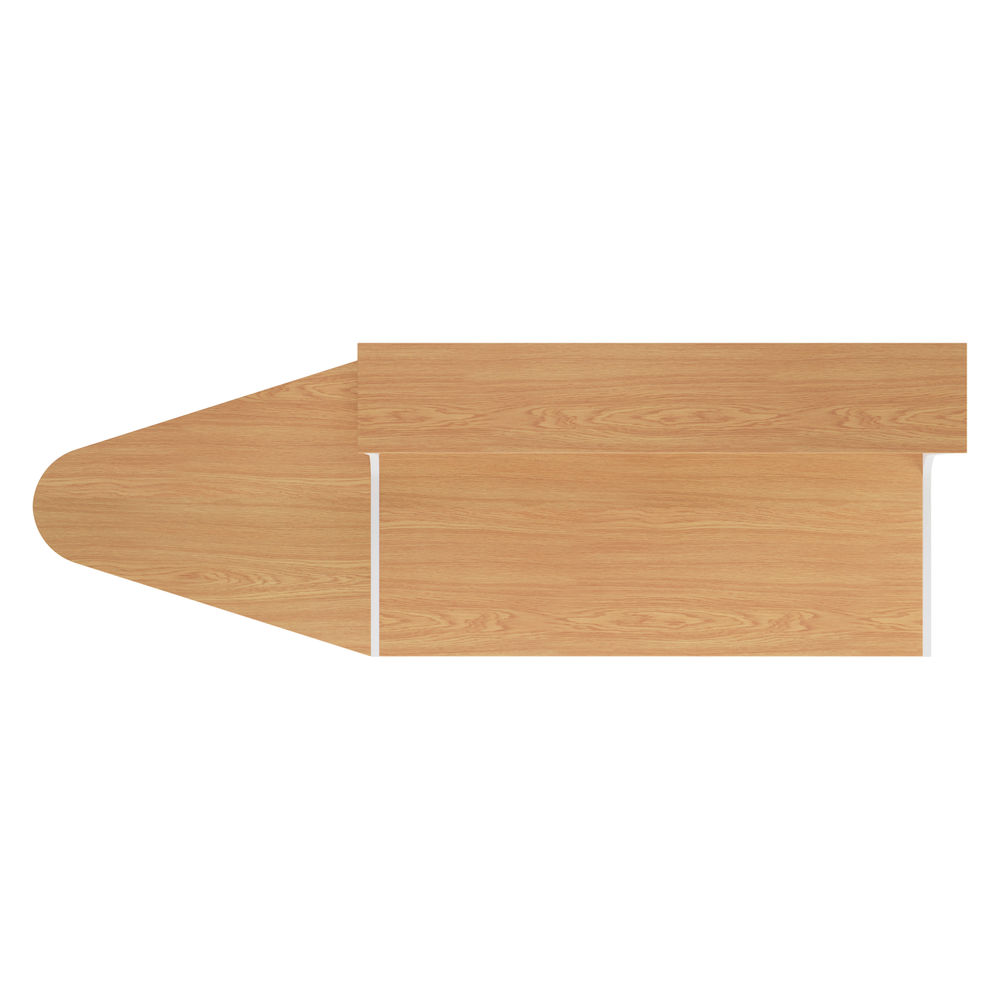 Jemini 1600x800mm Nova Oak/White Reception Unit with Extension