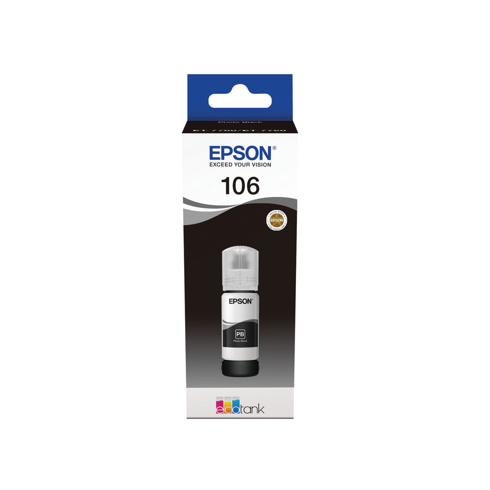 Epson 106 Ink Bottle EcoTank Photo Black C13T00R140