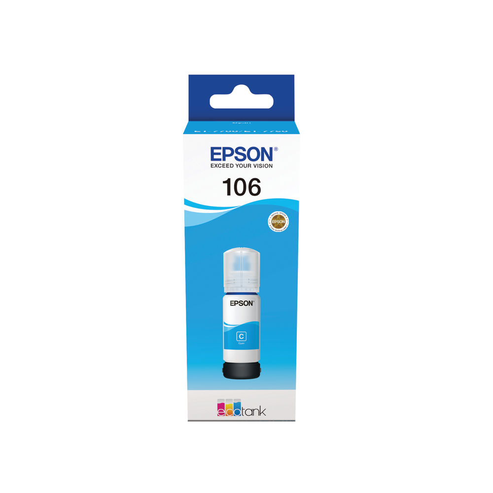 Epson 106 Ink Bottle EcoTank Cyan C13T00R240