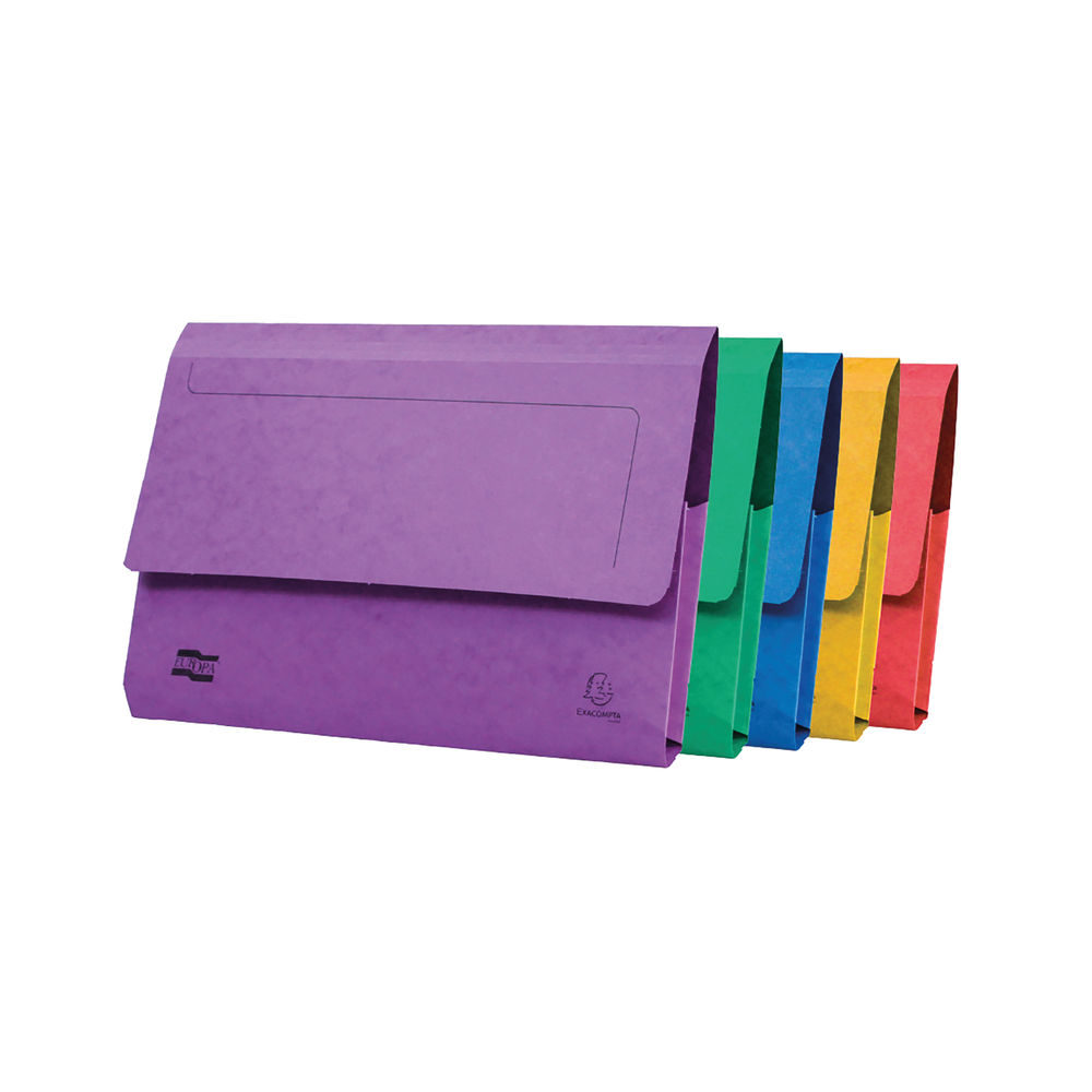 Exacompta Europa Pocket Wallet Foolscap Assorted A (Pack of 25) 4790