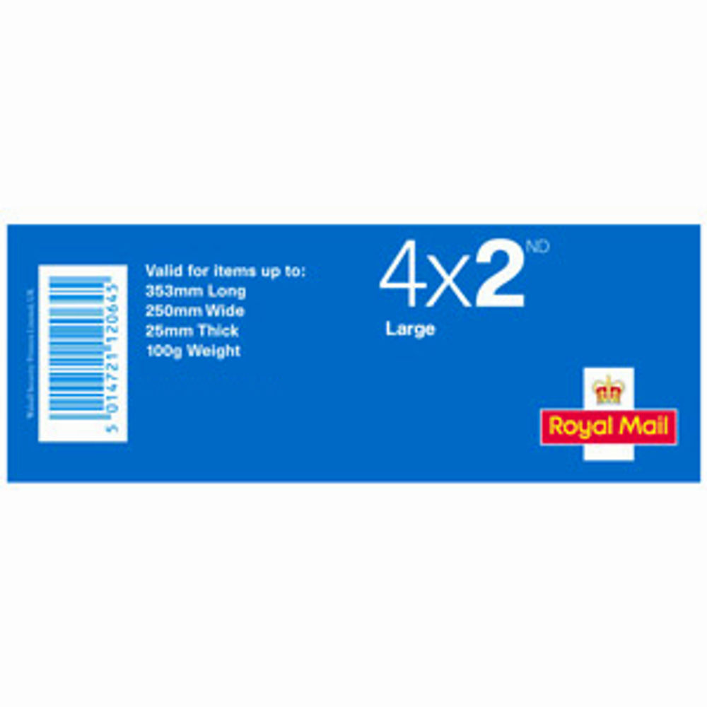 2nd Class Large Stamps X 4 Pack Postage Stamp Book
