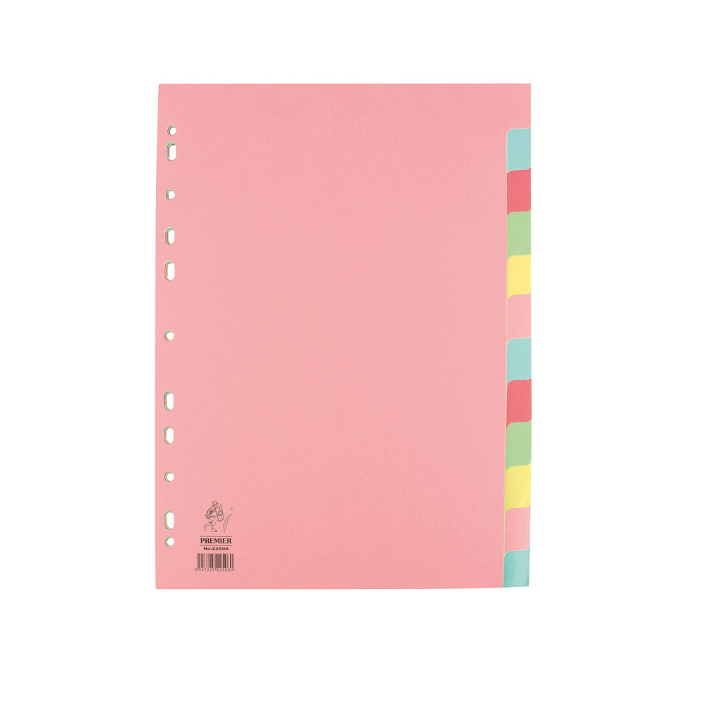 A4 Manilla Divider 12-Part Pink with Assorted Tabs WX01515