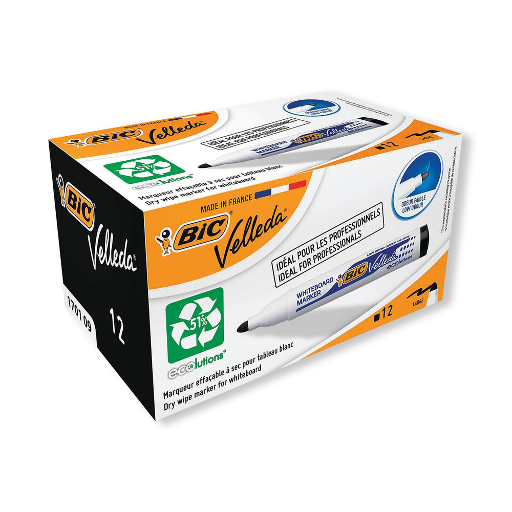 Bic Velleda 1701 Whiteboard Marker Black (Pack of 12) 904937