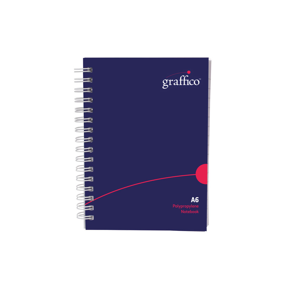 Graffico Polypropylene Wirebound Notebook 140 Pages A6 EN08826